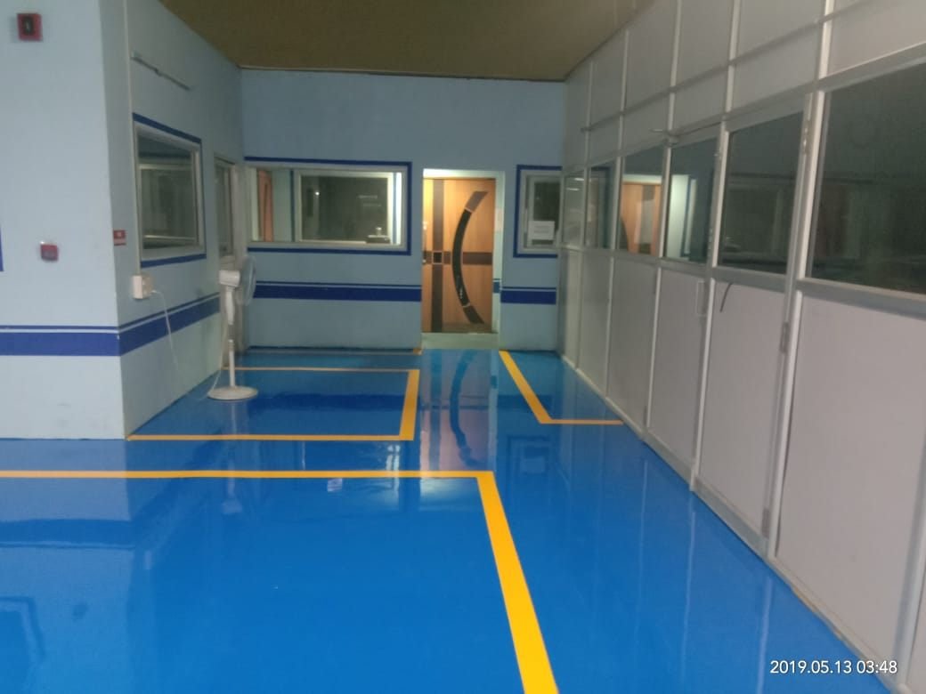 Corridor marking - SARA TECH epoxy flooring project