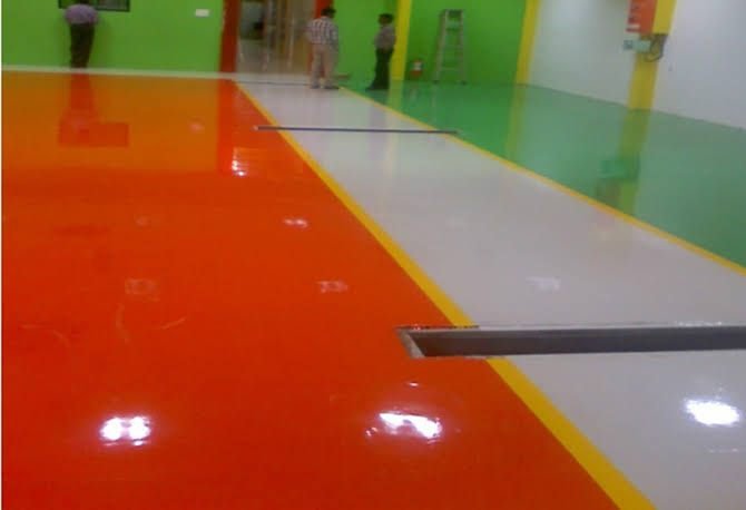 Safety lanes - SARA TECH epoxy flooring project